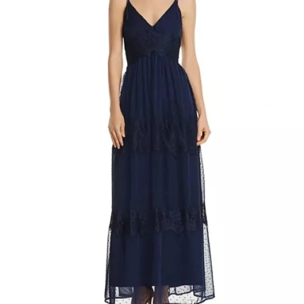 AQUA Swiss Dot & Lace Maxi Dress - 100% Exclusive
